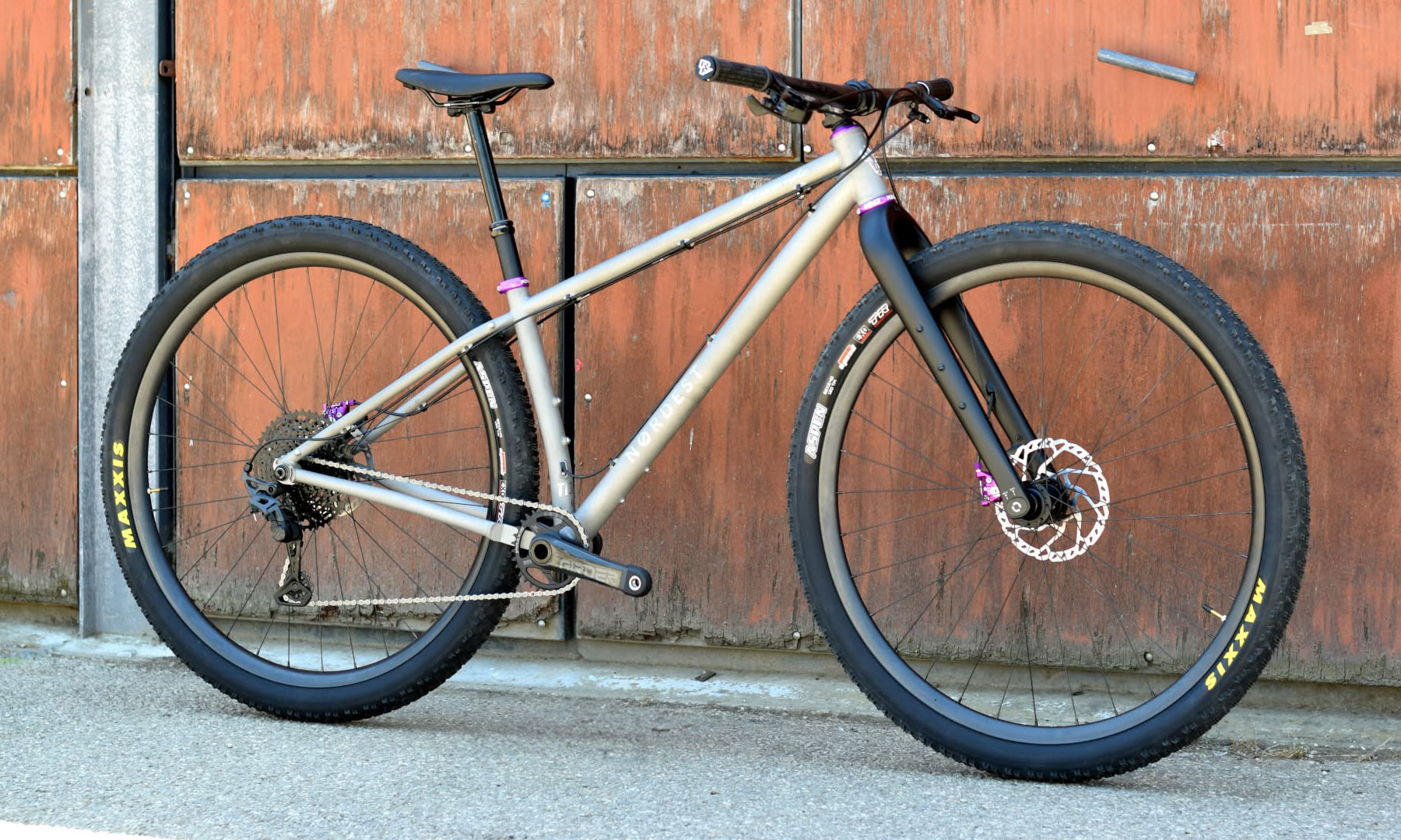 Nordest Gimonde Ti 32" specialfremstillet til overkommelig brugerdefineret titanium downcountry MTB hardtail, sidevinklet