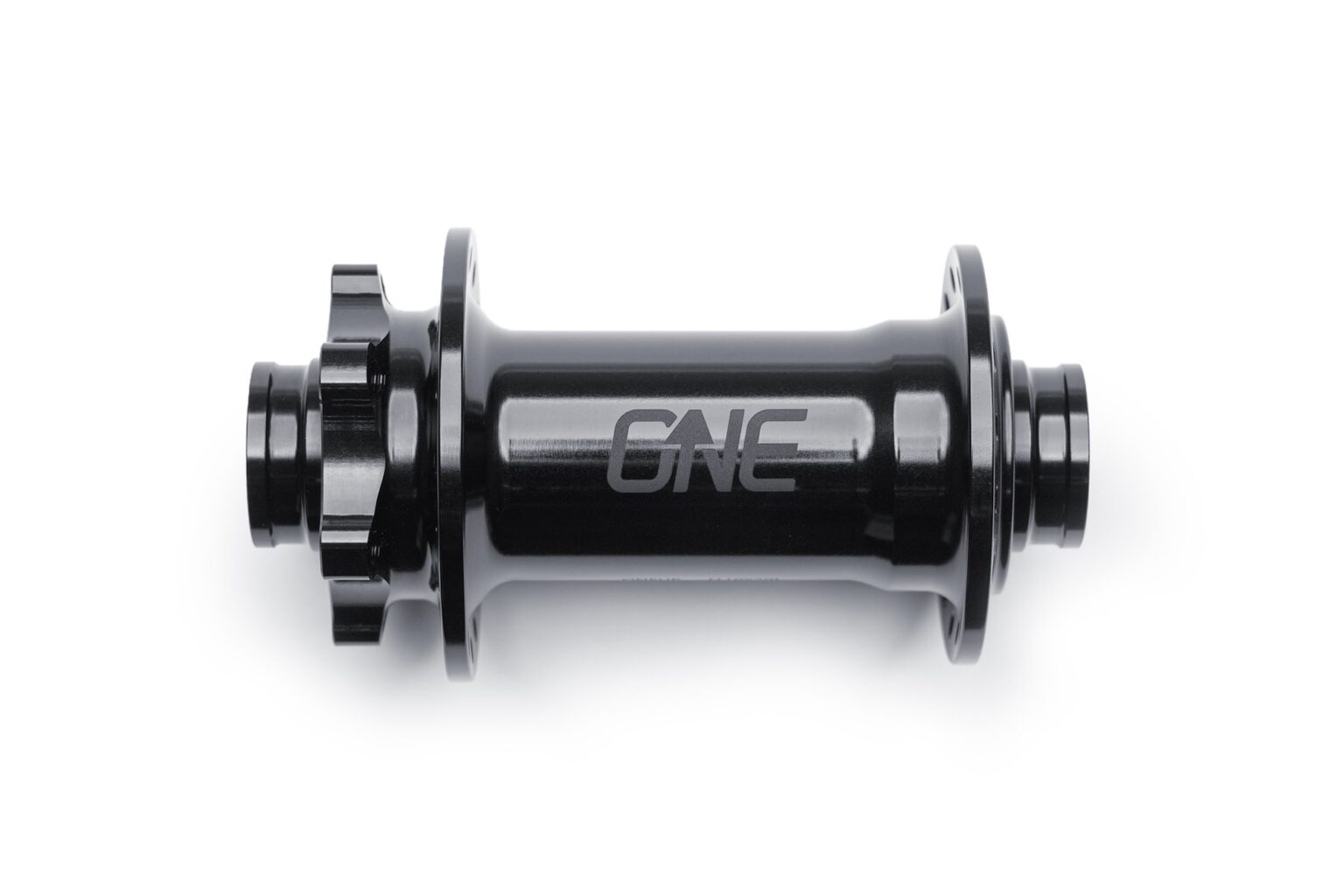 studio image of the new OneUp 20x110mm Front Hub in Black