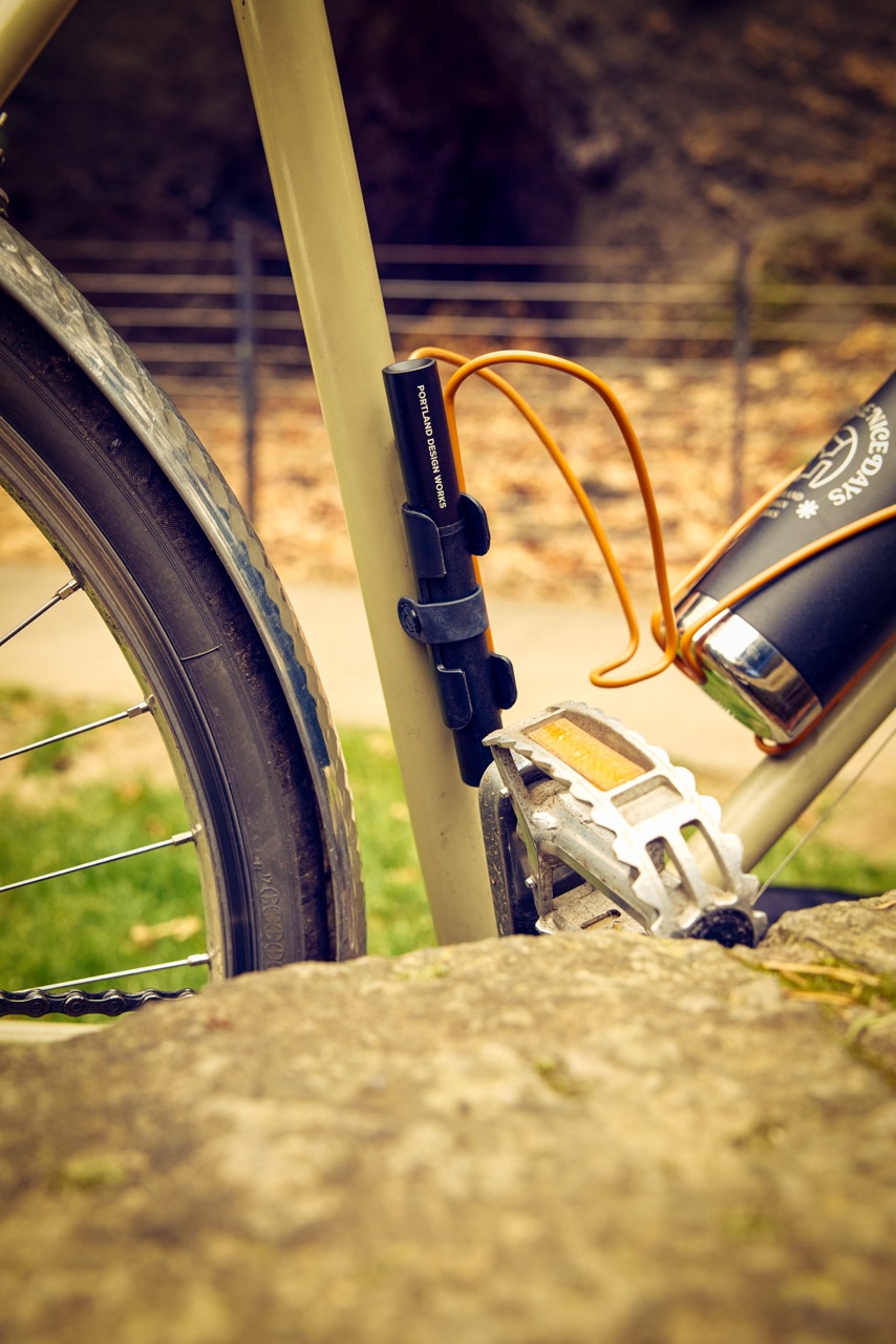Portland Design Works AirForge Mini C02:Hand Pump on bike