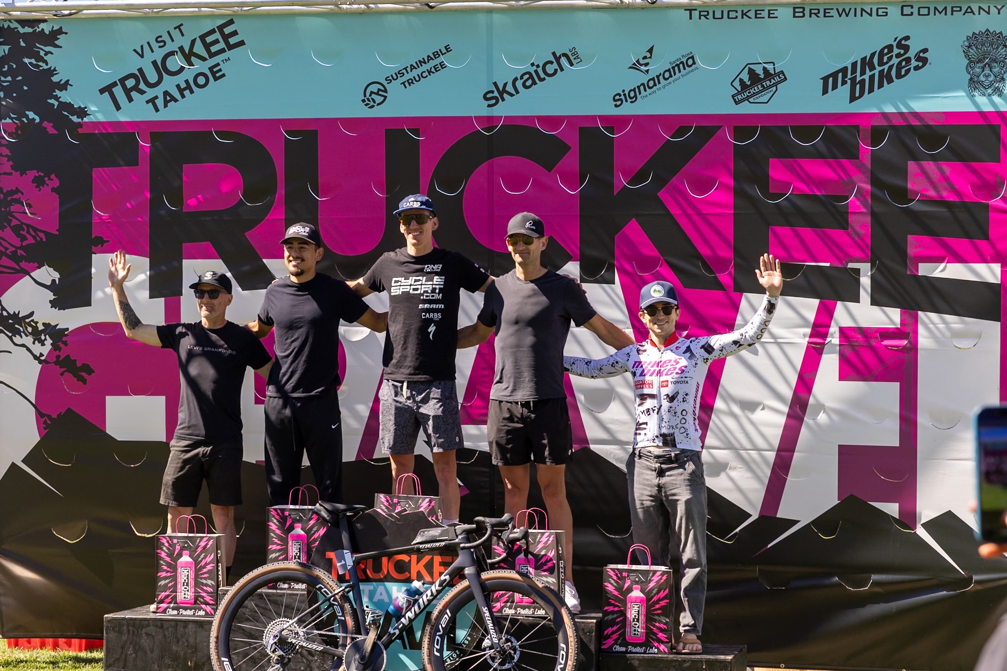 Men's overall podium at Truckee Gravel 2026