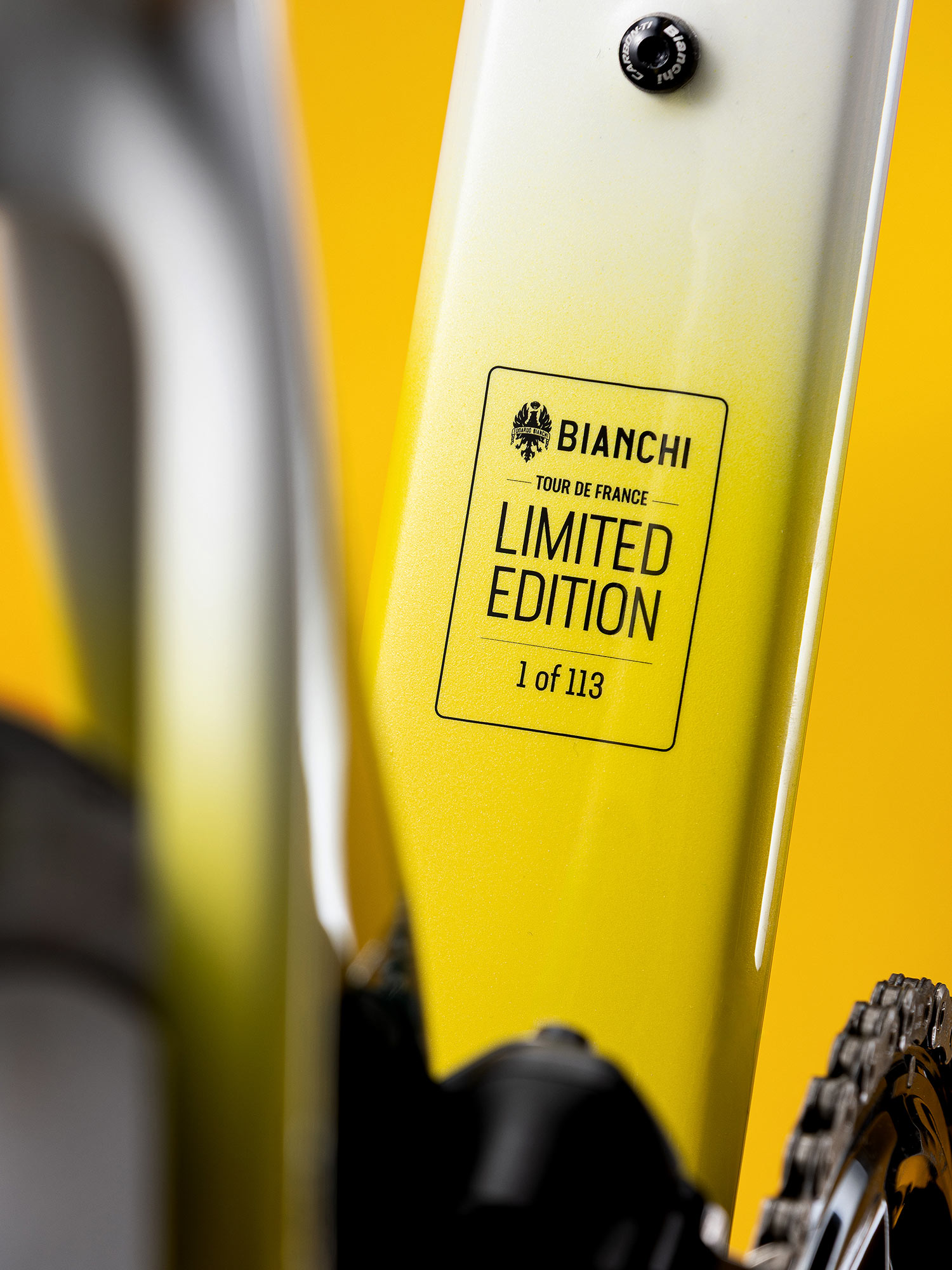 all-new Bianchi Specialissima RC CV ultralight road race bike in 2026 Tour de France limited edition: individually numbered