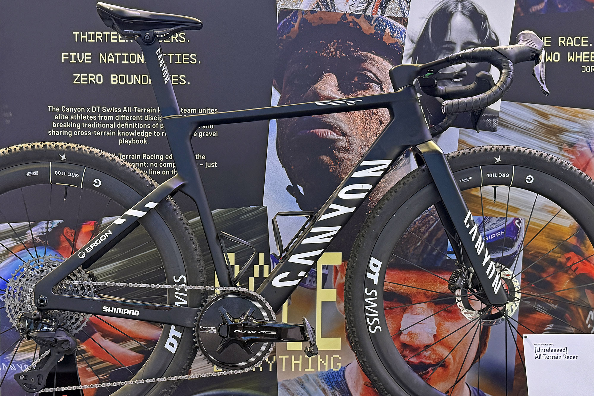 uudgivet 2026 Canyon Grail CFR fat-tire aerodynamisk gravel racercykel fra Juri Hollmann fra Canyon DT Swiss All-Terrain Racing