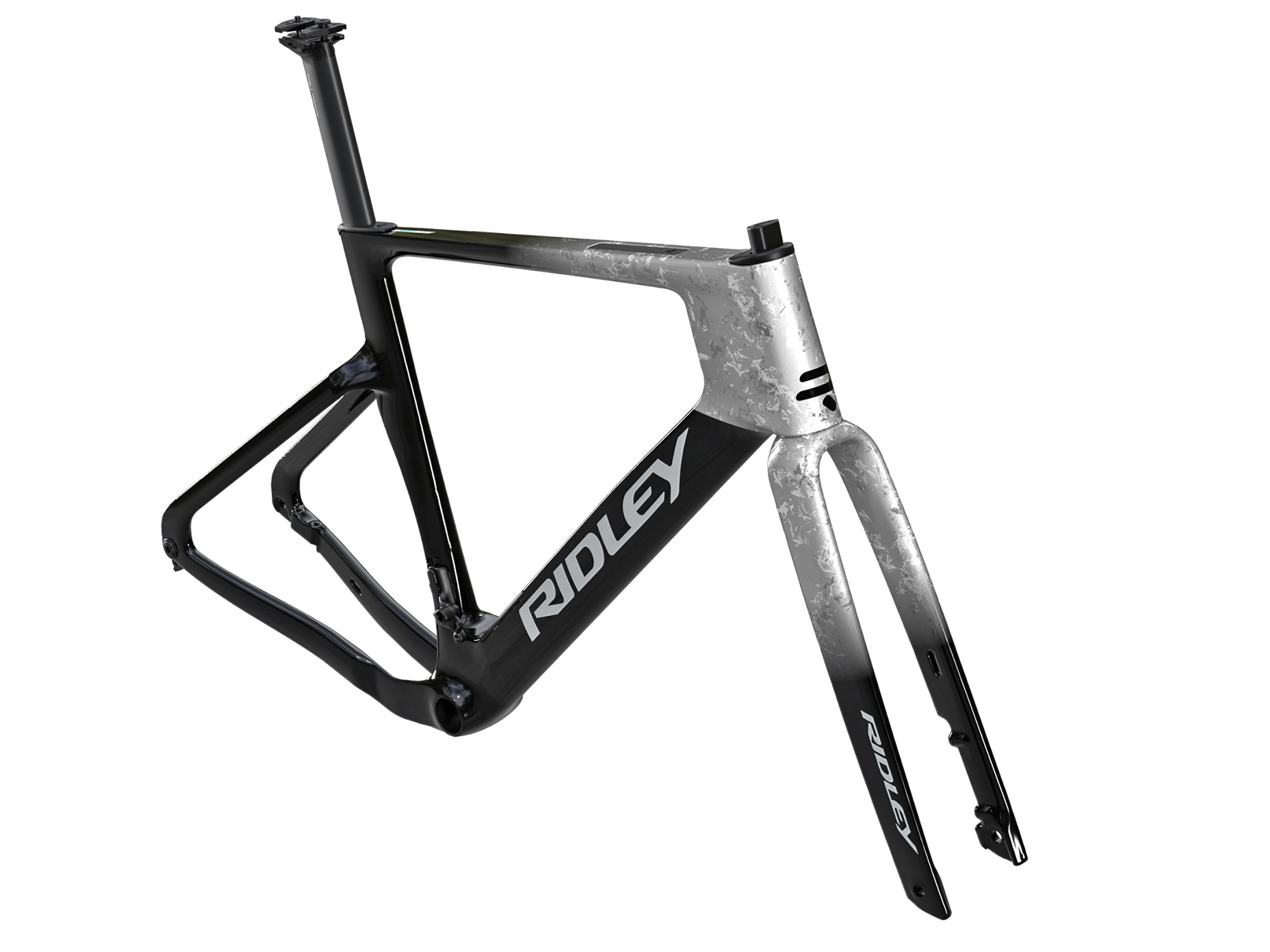 2026 Ridley Kanzo Fast 2.0 aero gravel race bike: frameset angled, semi-custom artisan Strat paint job