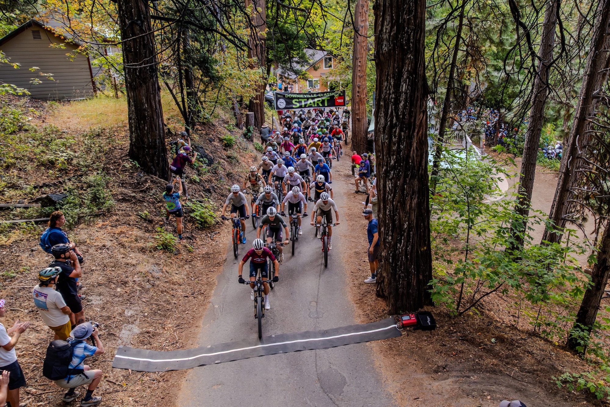 the pro field starting the 2026 Downieville Classic XC