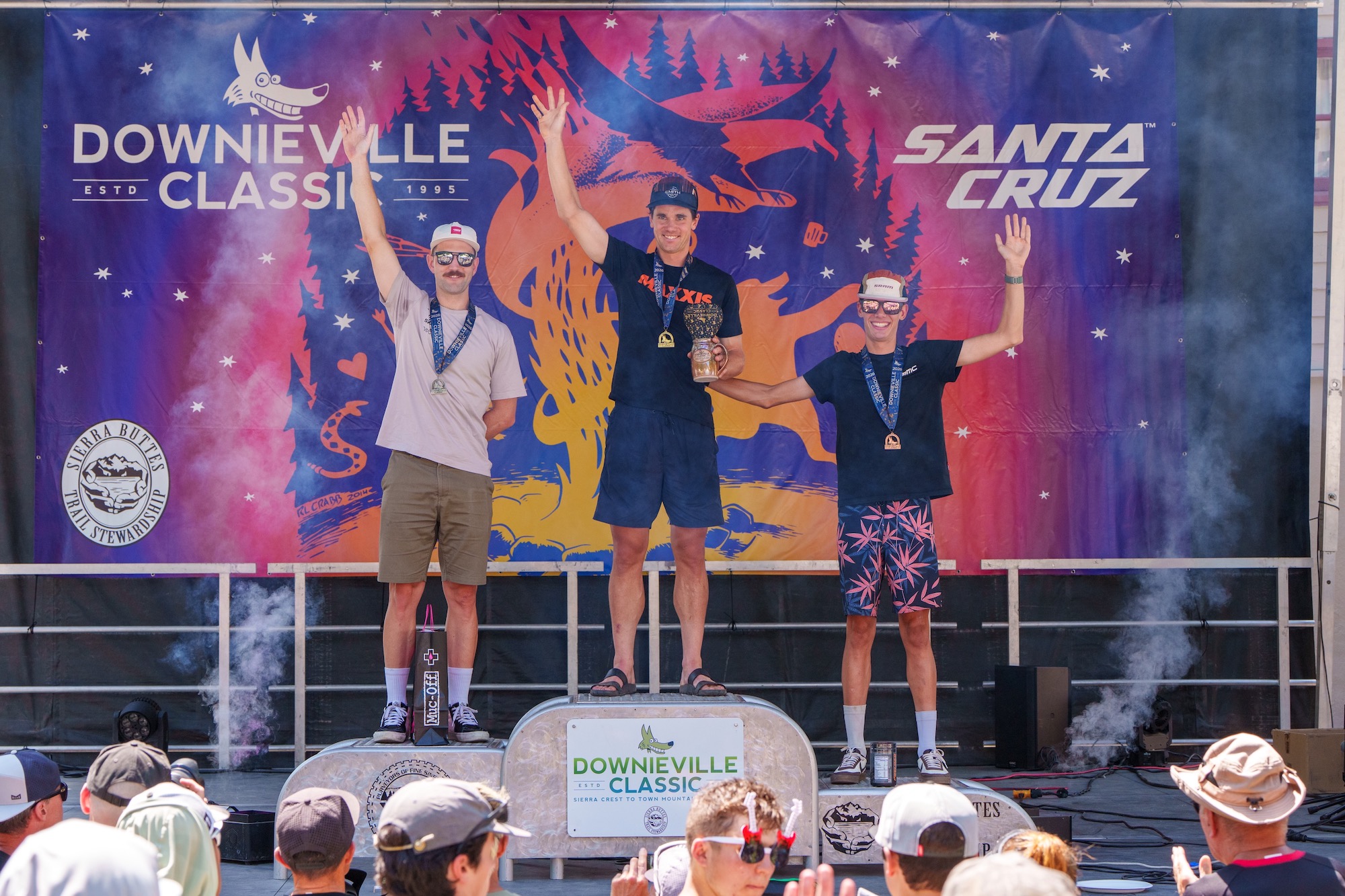 the men's XC podium at the 2026 downieville classic