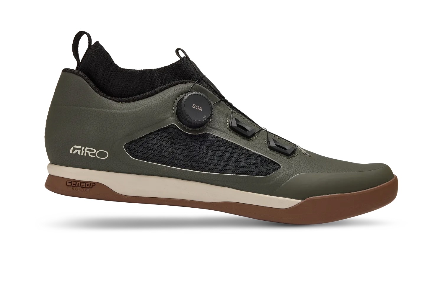 studio image of the giro chamber trail shoes in dark sage
