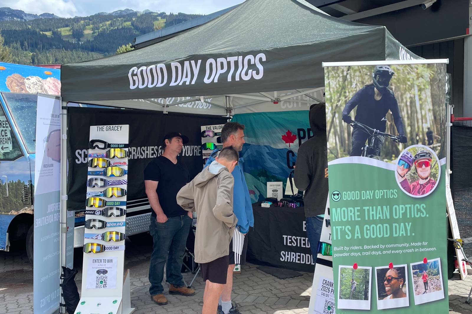 Crankworx Whistler – Good Day Optics, Youth Protection, Custom Headset Caps and a Fiesta Bike!
