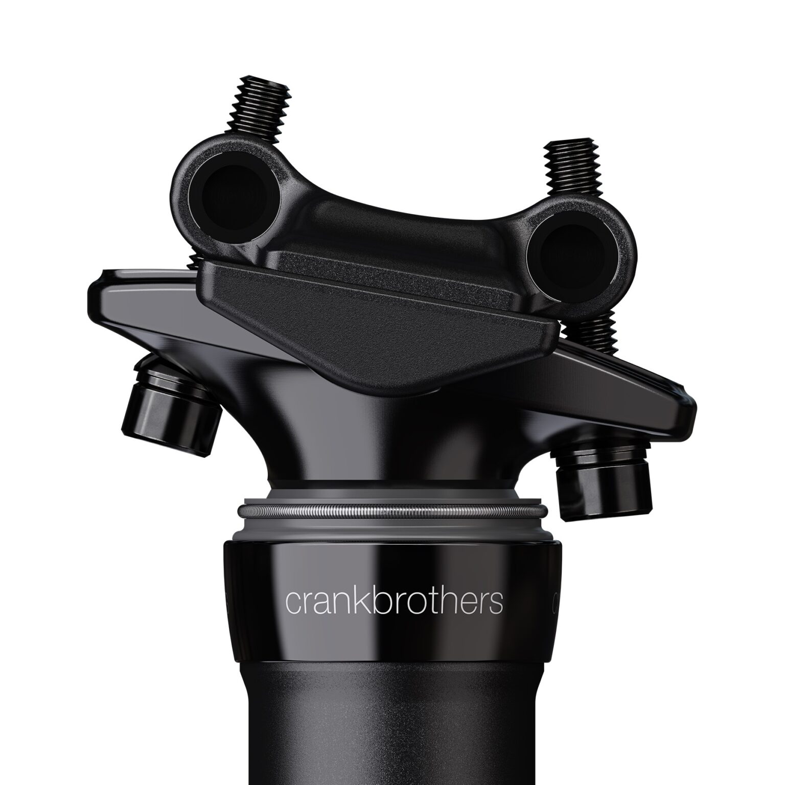 studio image showing the new saddle clamp and stack on the Highline dropper