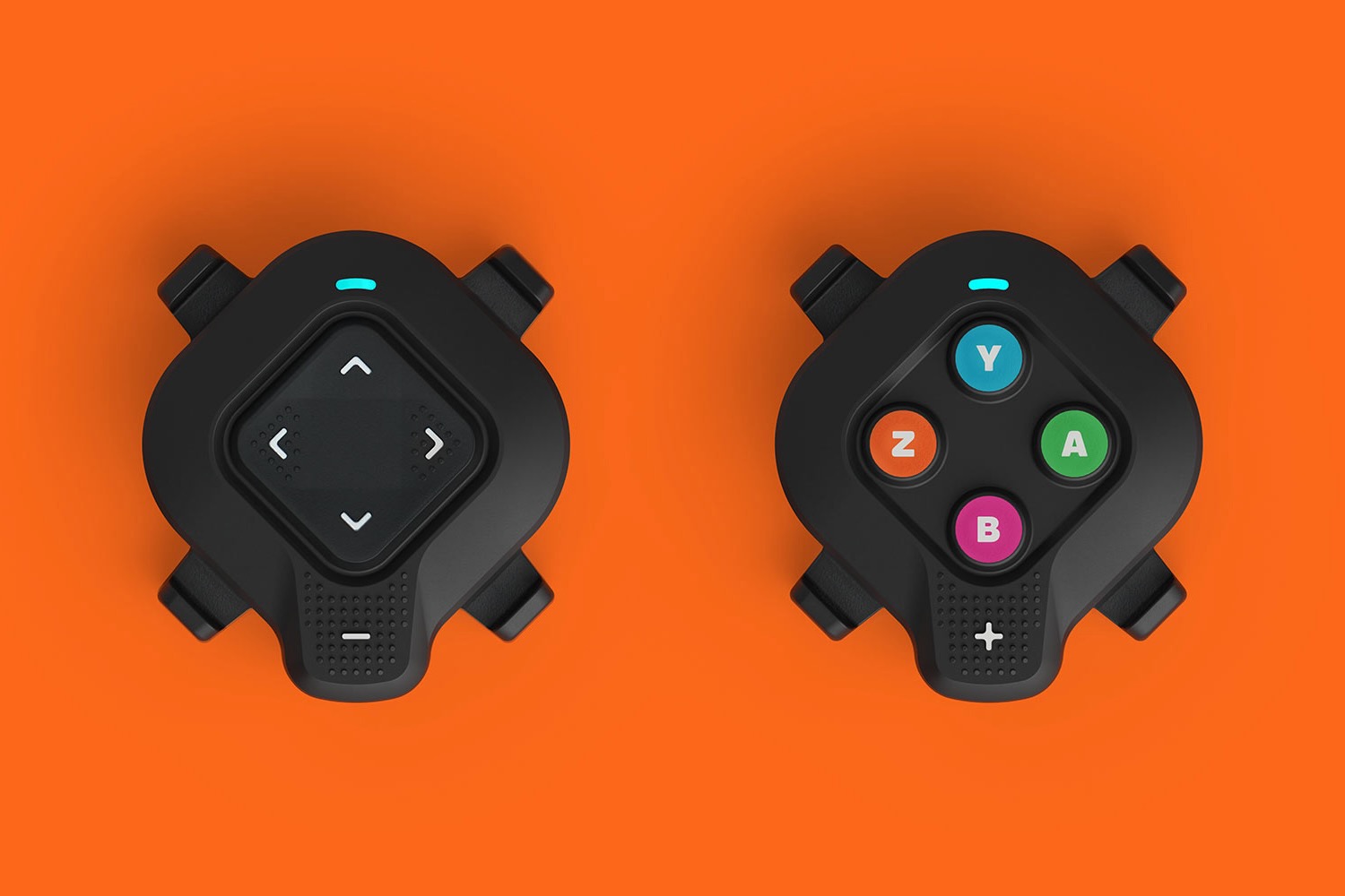 studio image of the zwift click controls.