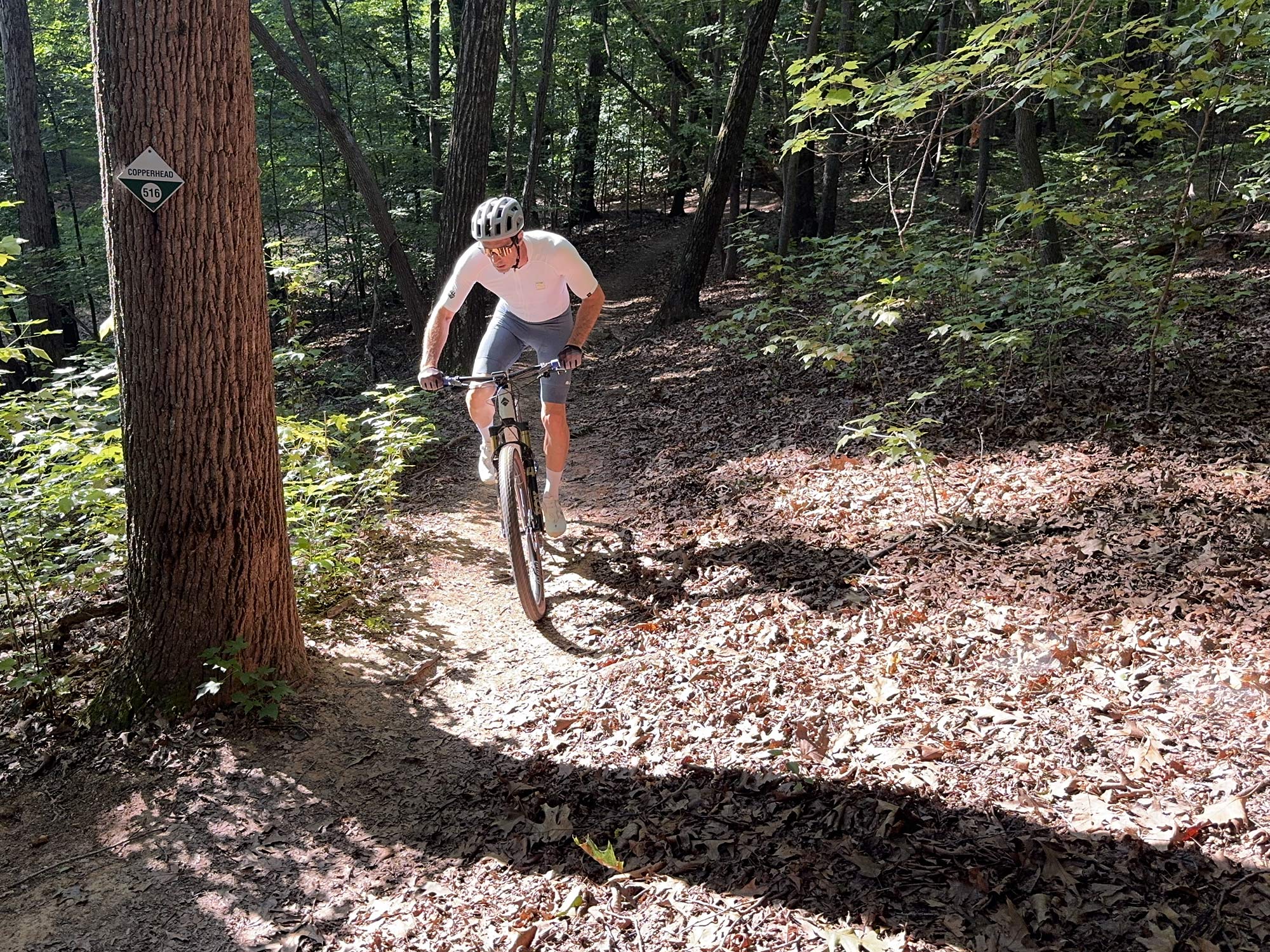 tyler riding MTB with fox 34 SL fork.