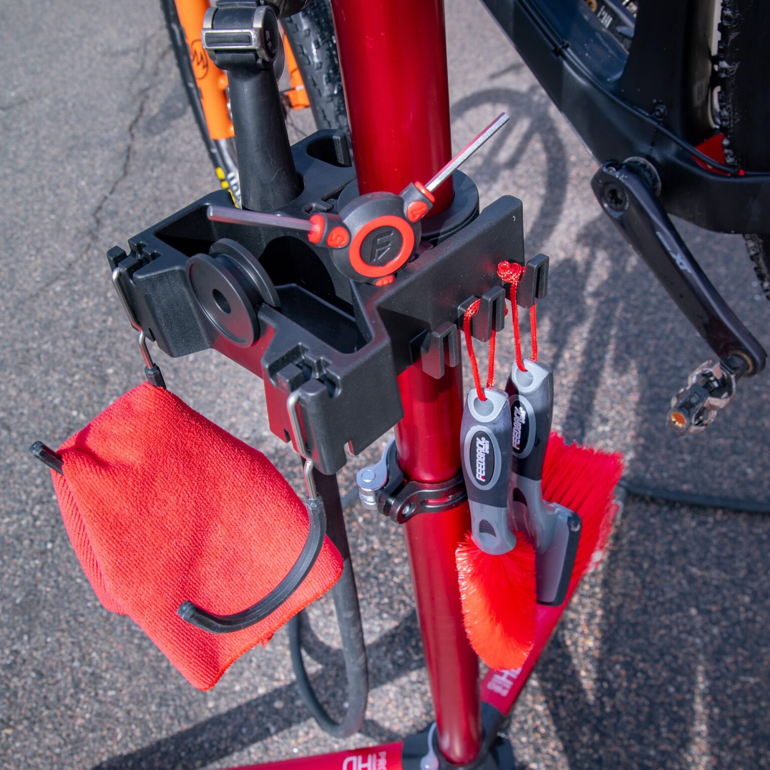the Brush Bar kit mounted on a work stand