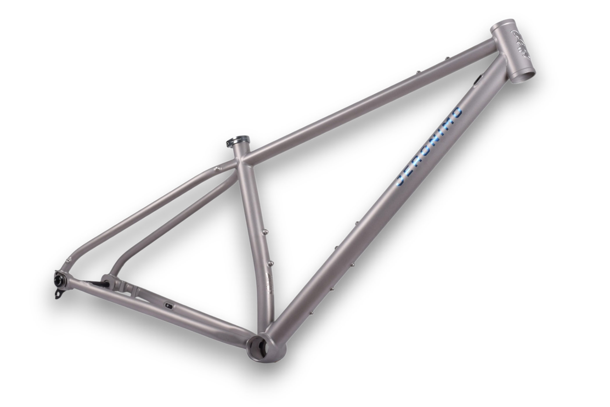 2026 Jerónimo Lorenzo Ti 32" titanium downcountry hardtail mountain bike frame, angled