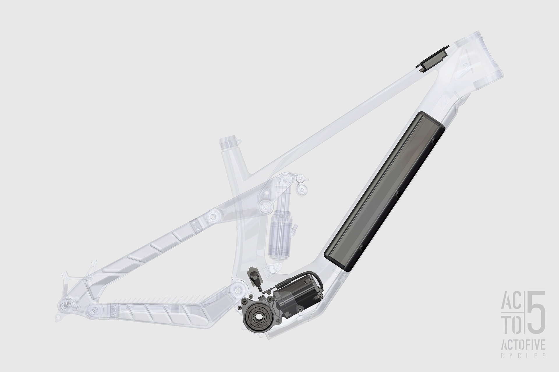 ActoFive modular adjustable eMTB gearbox mountain bike concept: ebike or gearbox bike