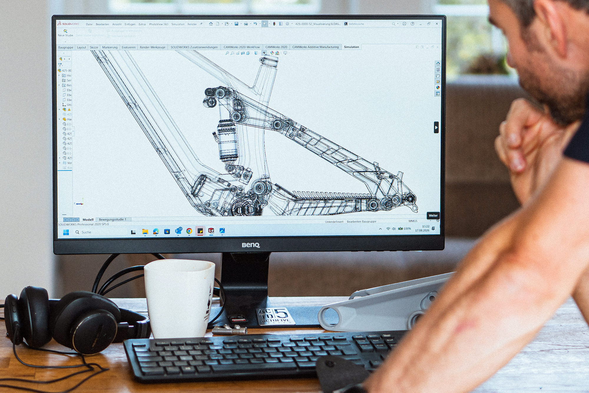 ActoFive modular adjustable eMTB and gearbox mountain bike concept project: design development