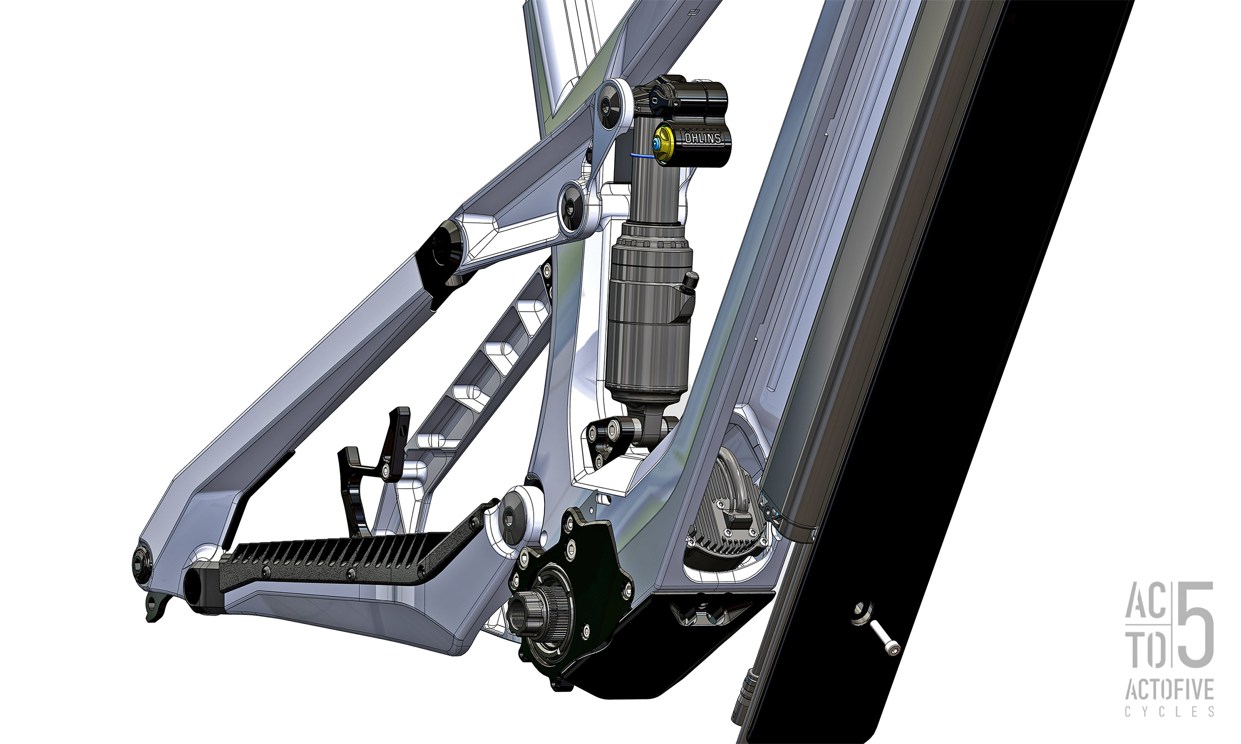 ActoFive modular adjustable eMTB and gearbox mountain bike concept project: What's inside an ActoFive frame?