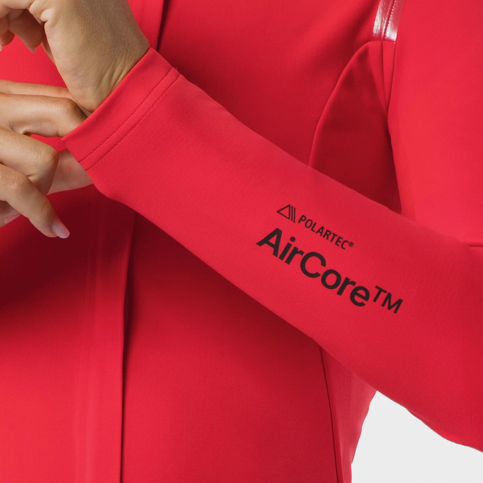 studio image showing the Airore logo on the sleeve of a Castelli jacket.