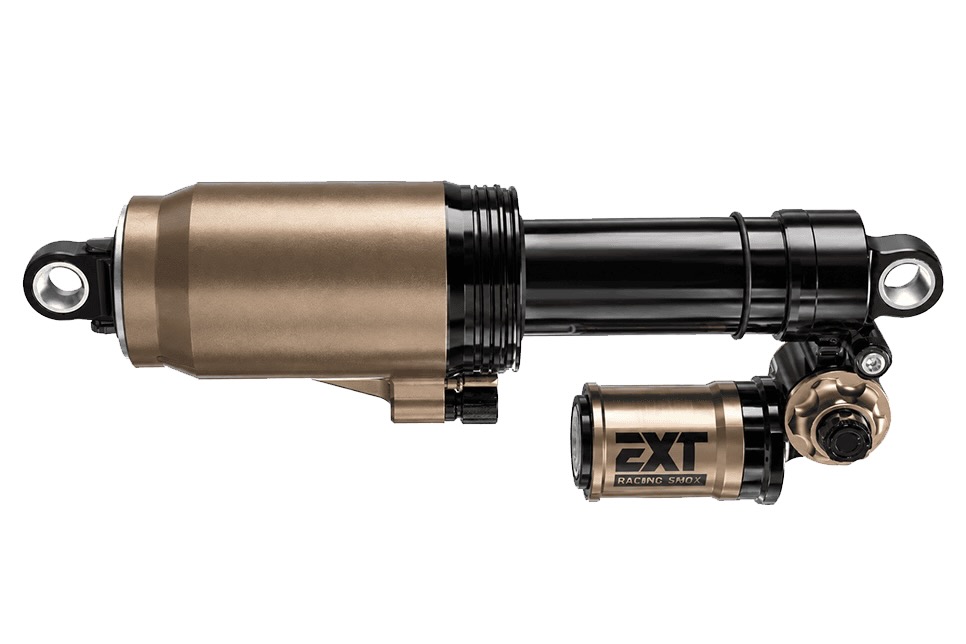 studio image of the EXT Aria V2 DH shock on a white background