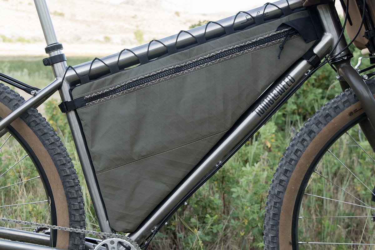 Camp and Go Slow X Rockgeist Custom Frame Bags owl trim