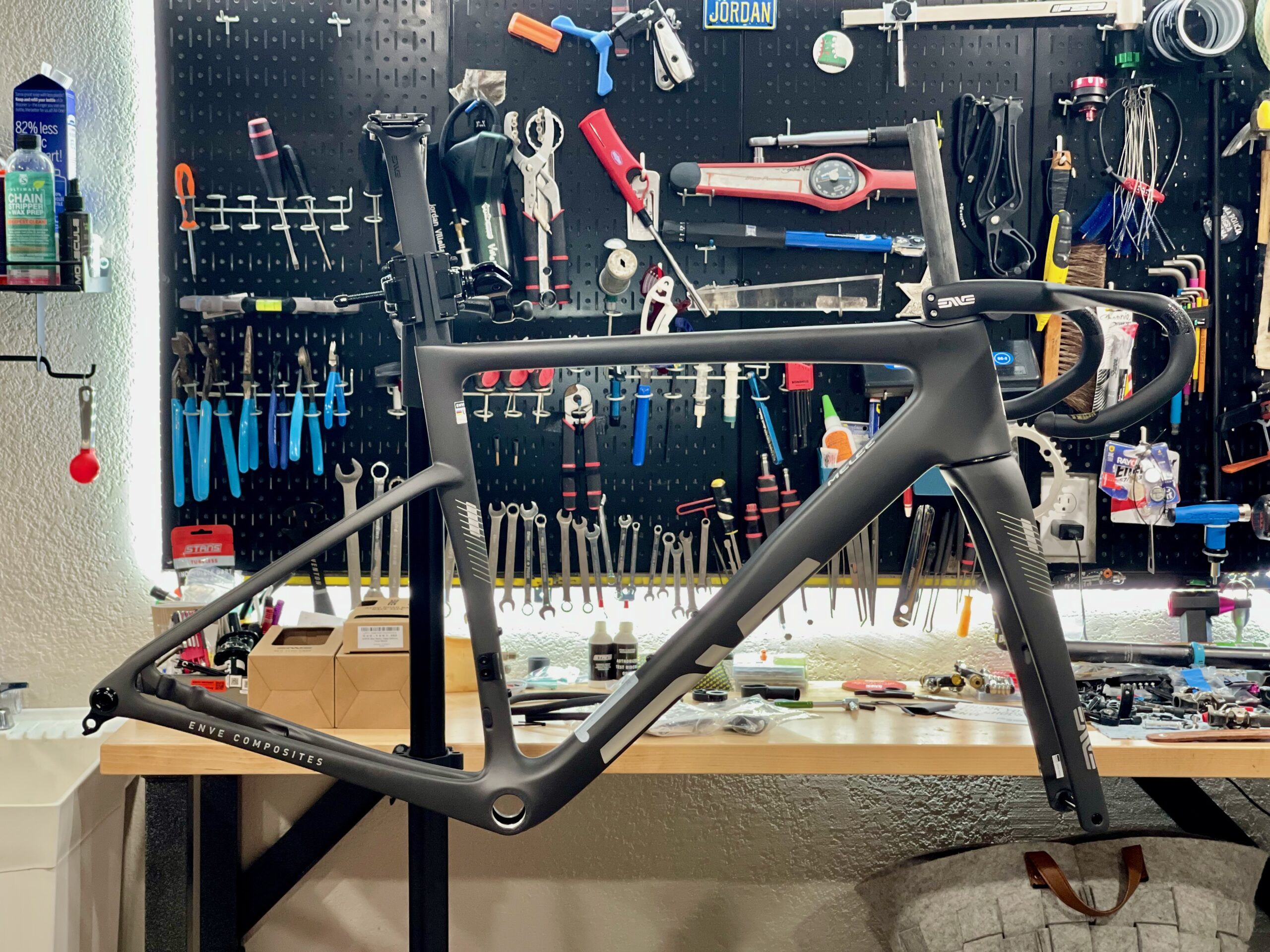 ENVE Melee v2 First Look JV bike frame in shop