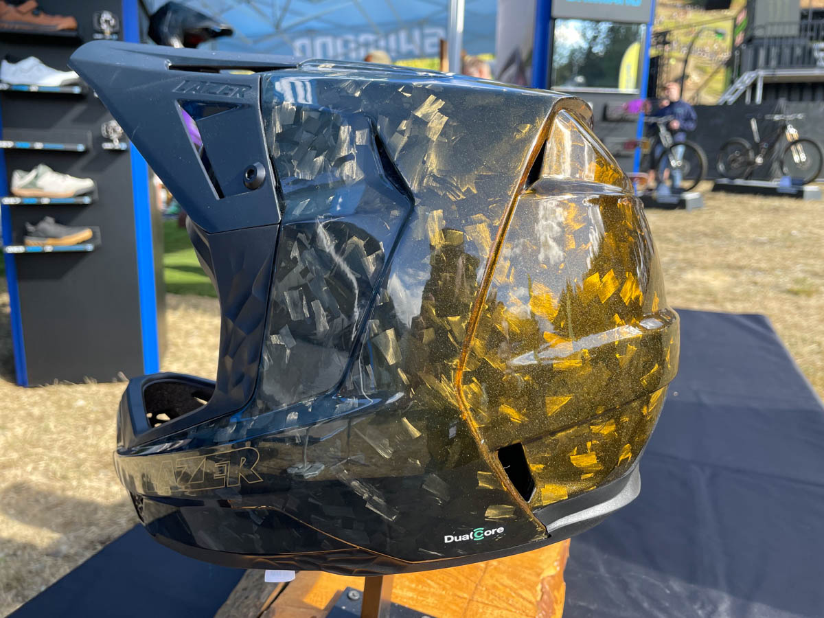 Lazer A-Line full face helmet, gold carbon backside