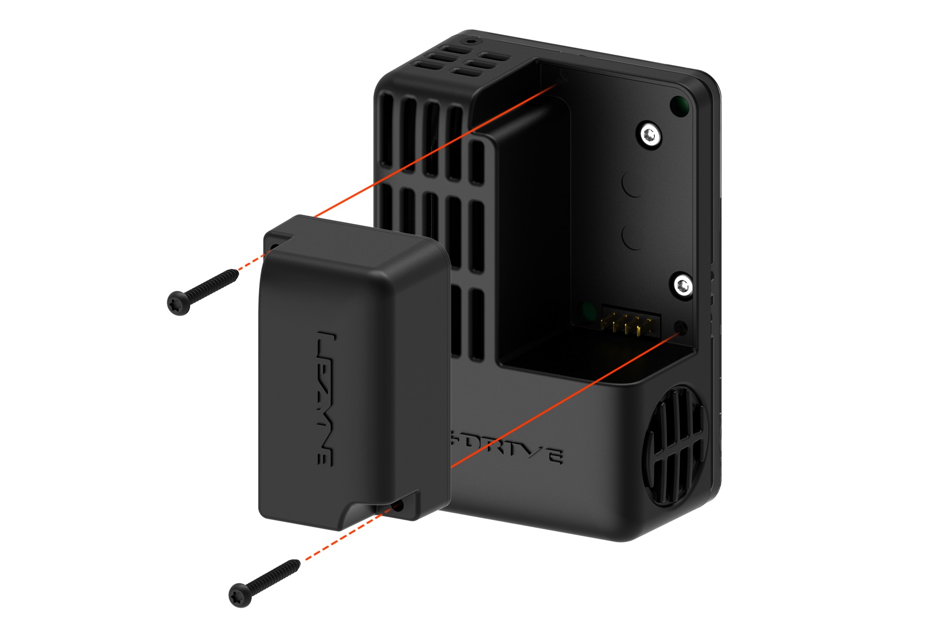studio render of the lezyne E-Drive with its removable battery