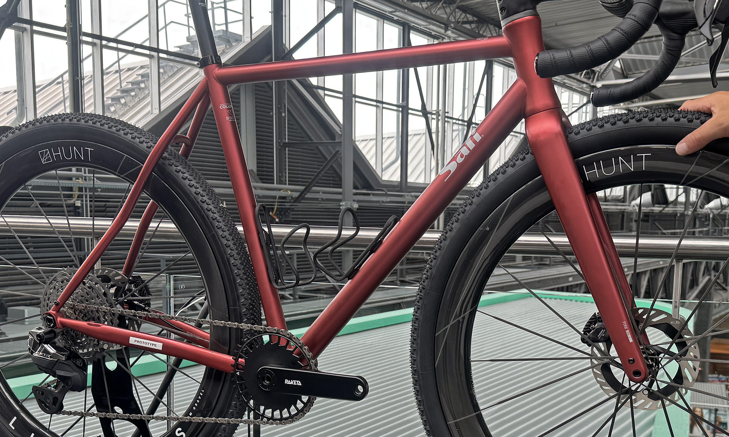 Safi Works prototype Form G50.1 custom steel gravel bike teases unreleased Hunt 5AM Gravel wheels