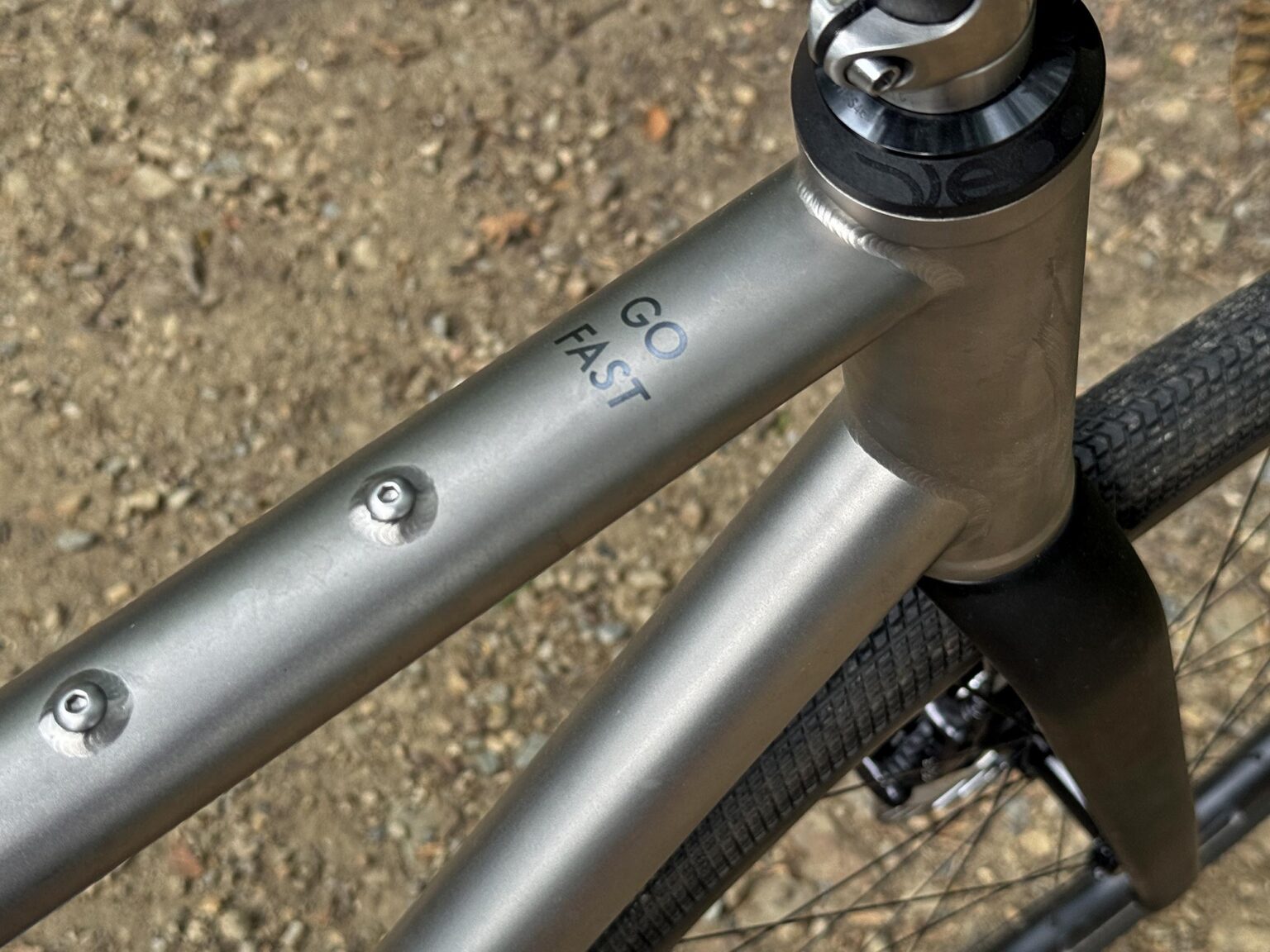 2026 Equator Sensei G4 titanium gravel bike Review: top tube Go Fast