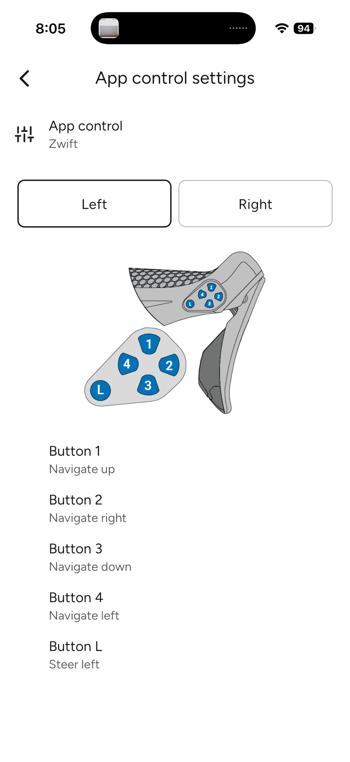 Stages SB200 button assignment for Zwift
