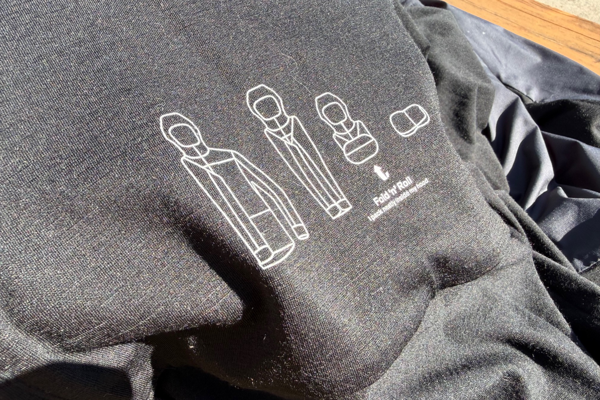 the Folding Instructions on the Diversion Merino Wind jacket.