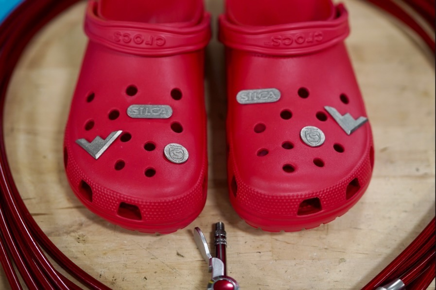 Silca Titanium Clog Charms Bring Marginal Gains to Your Favorite Off-Bike Footwear