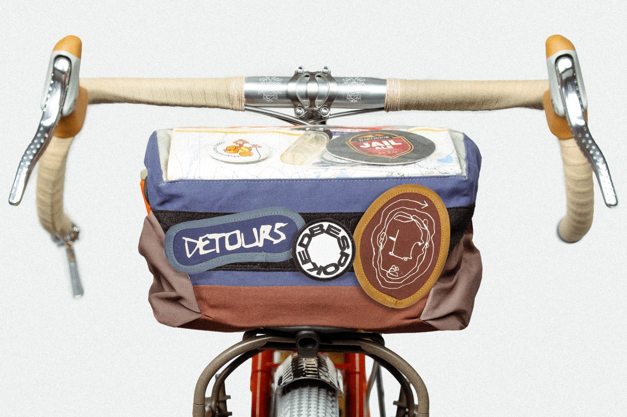 Tailfin Prototype Waxed Canvas Bikepacking Bags more patches