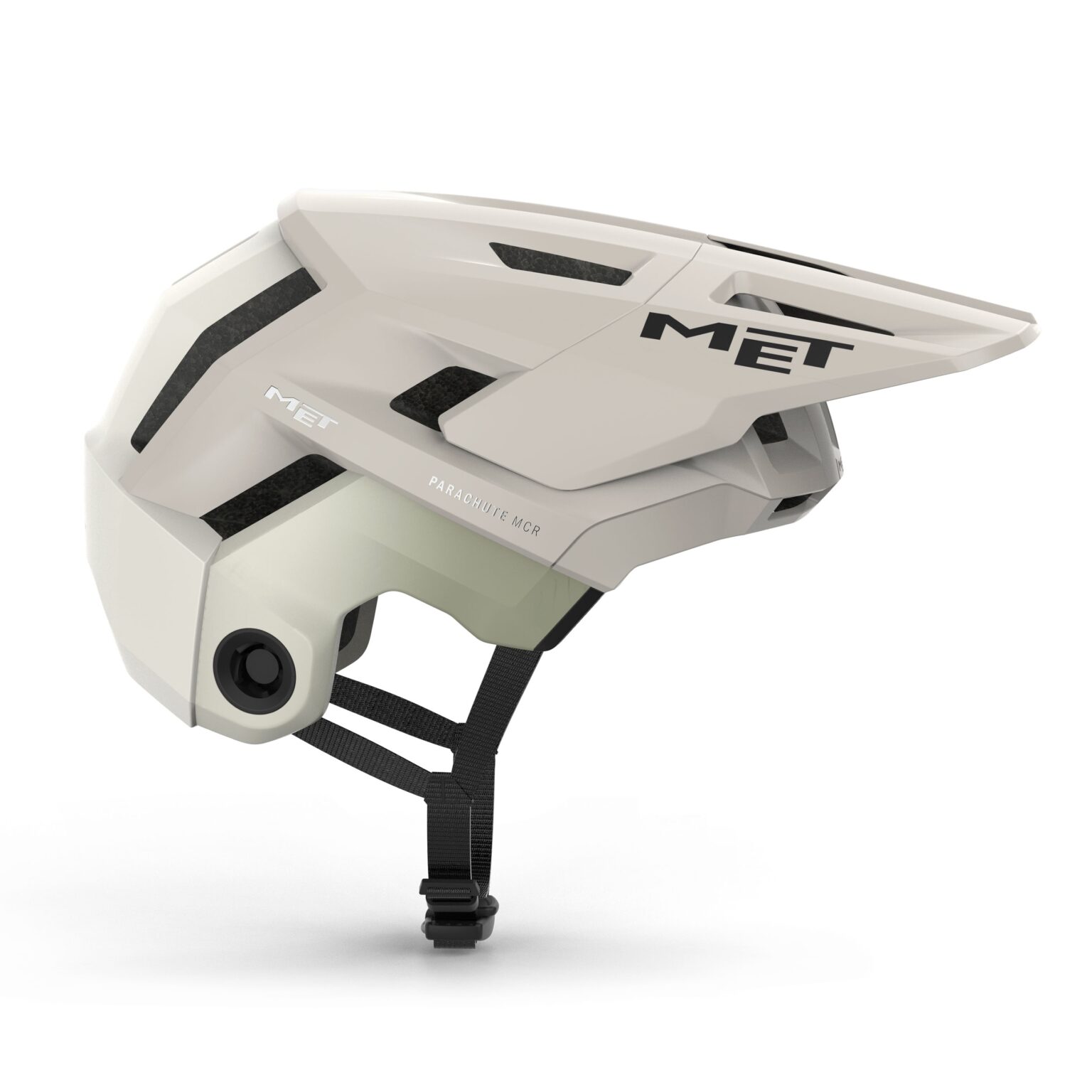 studio image of the Parachute MCR 2 in tofu from the side in half-shell mode
